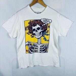 Liquid Blue Grateful Dead 2016 Men's Skeleton T-shirt Sz L Concert Festival